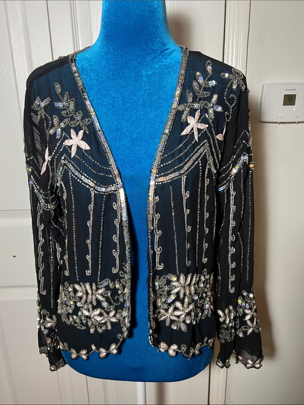 Vintage Y2K Impact Beaded Cardigan Women’s Small